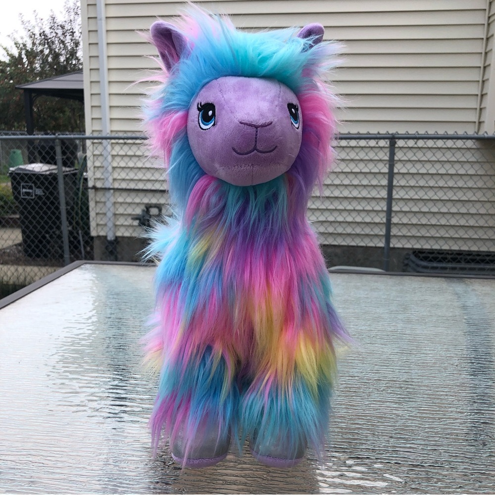 Build-A-Bear BAB Furbulous Rainbow Llama Alpaca Plush Stuffed Animal